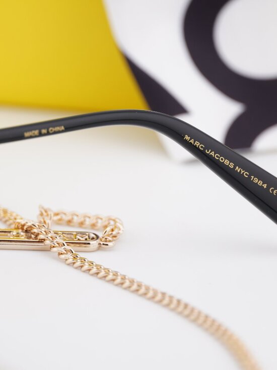Marc Jacobs MARC 771/N/S 0RHL 9O Rectangle Sunglasses - Gold with Gold Chain main image 8